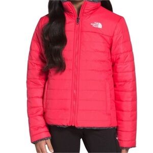 The North Face Pink Puffer Jacket with Hood and Insulation